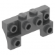 LEGO kocka 2×4 - 1×4 oldalt íves elöl bütykökkel, sötétszürke (14520)